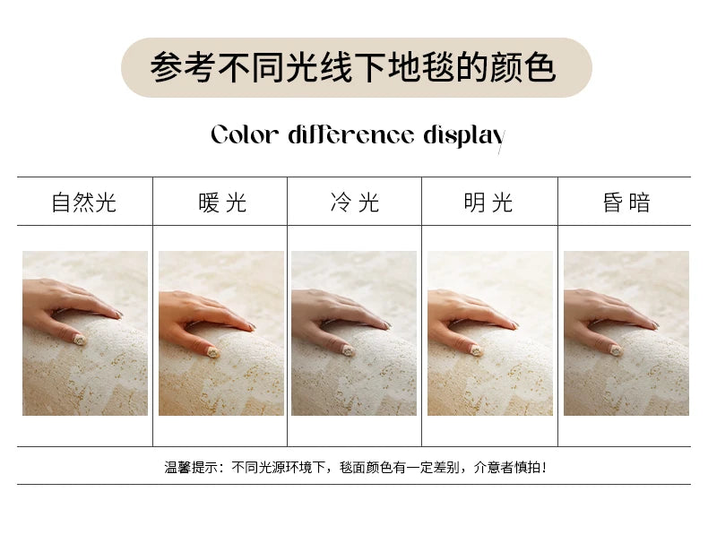 Cream Style Living Room Decoration Rug Light Luxury Rugs for Bedroom Fluffy Soft Cloakroom Carpet Household Washable Floor Mat