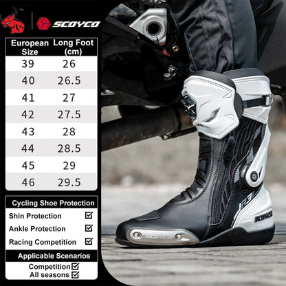 Motorcycle Racing Motorcycle Track Riding Boots Anti Slip And Anti Fall Professional Motorcycle Riding Protective Shoes