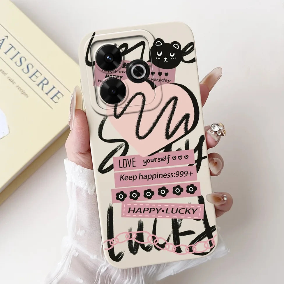 Casing For Redmi 13 Case 13 5G Cute Cat Fashion Luxury Flowers Silicone Shockproof Back Cover For Redmi 13 5G Phone Case Bumper