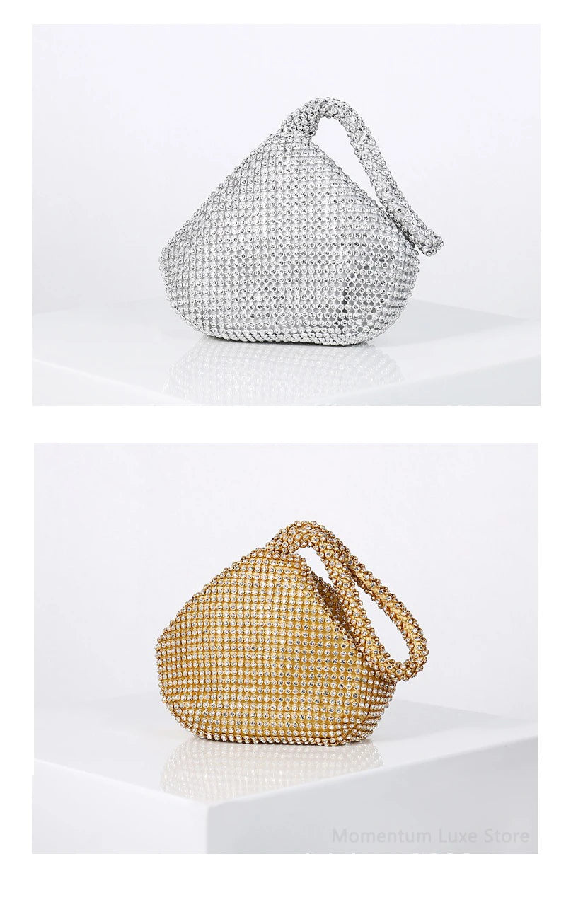 Luxury Designer Evening Bag Rhinestone Clutch Soft Ladies Small Handbag Fashion Wedding Party Gift Daily Use Purse for Women