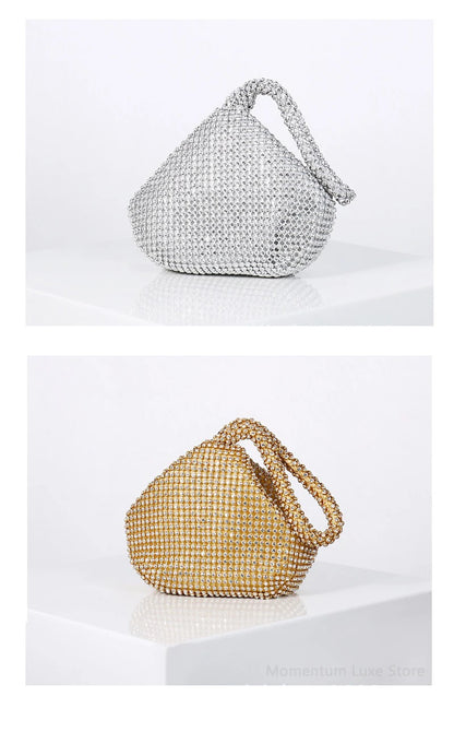 Luxury Designer Evening Bag Rhinestone Clutch Soft Ladies Small Handbag Fashion Wedding Party Gift Daily Use Purse for Women