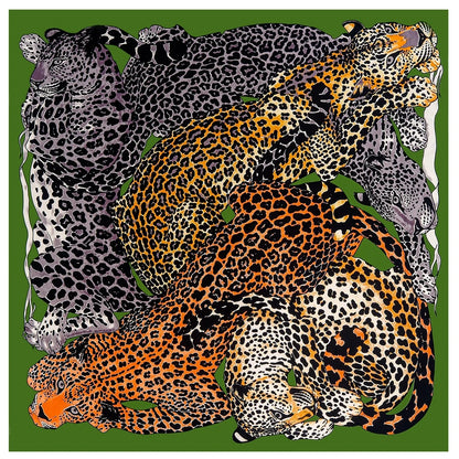 130CM Silk Scarf Women Horse Head Print Stoles Square Scarves Wraps Large Bandana Kerchief Hijabs Female Silk Foulards Sjaal