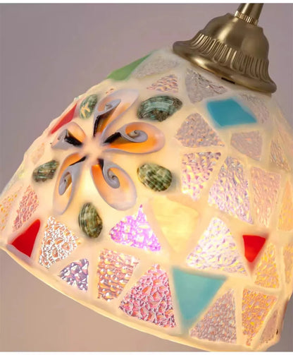 Glass Ceiling Chandelier Creative Sea Shell Lampshade Bedroom Bedside Hanging Lamp Interior Decoration Lighting Pendant Lights