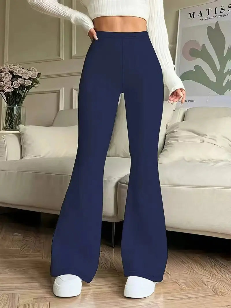 Women's High-Waisted Yoga Flared Pants Black Sexy Leggings Casual Trousers Comfortable Stretchy Bottoms for Fitness And Exercise