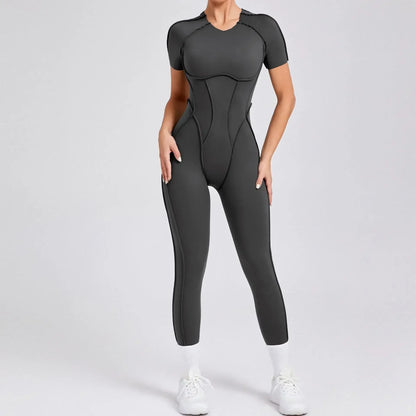Yoga Sports Fitness Jumpsuits Sets Pants Women's Hip-lifting One-piece Open Back Long-sleeved Outdoors Workout Gym Yoga Bodysuit