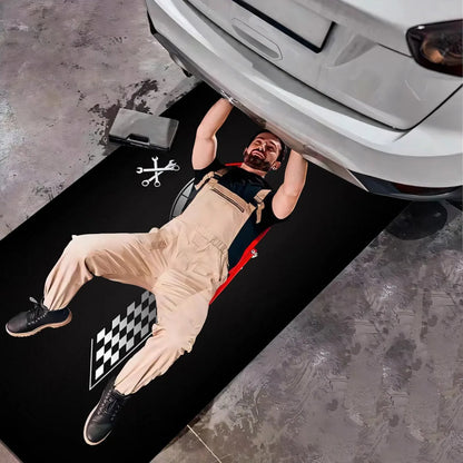 VIKAMA Racing Motorcycle Floor Mat Washable Non Slip Garage Display Rug for Corridor Bedroom Home Decor