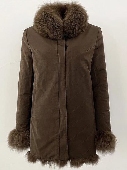 OFTBUY Custom Luxury Long Full Real Fur Coat for Women Streetwear Thick Warm Winter Real Fur Overcoat High-End Custom Outerwear