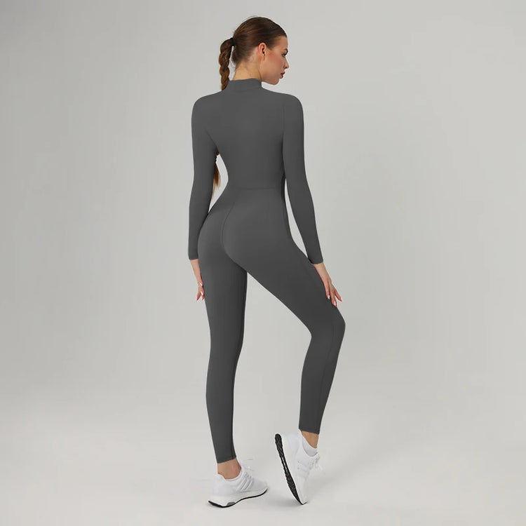 Autumn Sports Jumpsuits Women's Tracksuit Short One-Piece Fitness Suits Gym Clothing Female Sexy Long Sleeve Workout Overalls