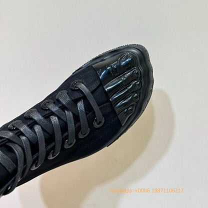 Golden Five Fingers Catwalk Ladies Shoes 2024 Summer New Sexy Street Thick Sole Sports Casual Pumps Model Party Lace Up Sneakers