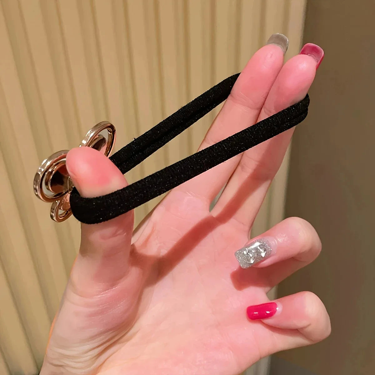 10pcs Rhinestone Faux Embellished hair band, Cute Elastic Jersey Material, Includes Minimalist & Elegant Styles Women's Hair Tie