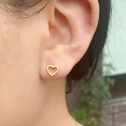 Minimalist Stainless Steel Earings Mini Heart Star Geometric Stud Earrings For Women Cute Cat Dog Flower Leaf Earrings Jewelry
