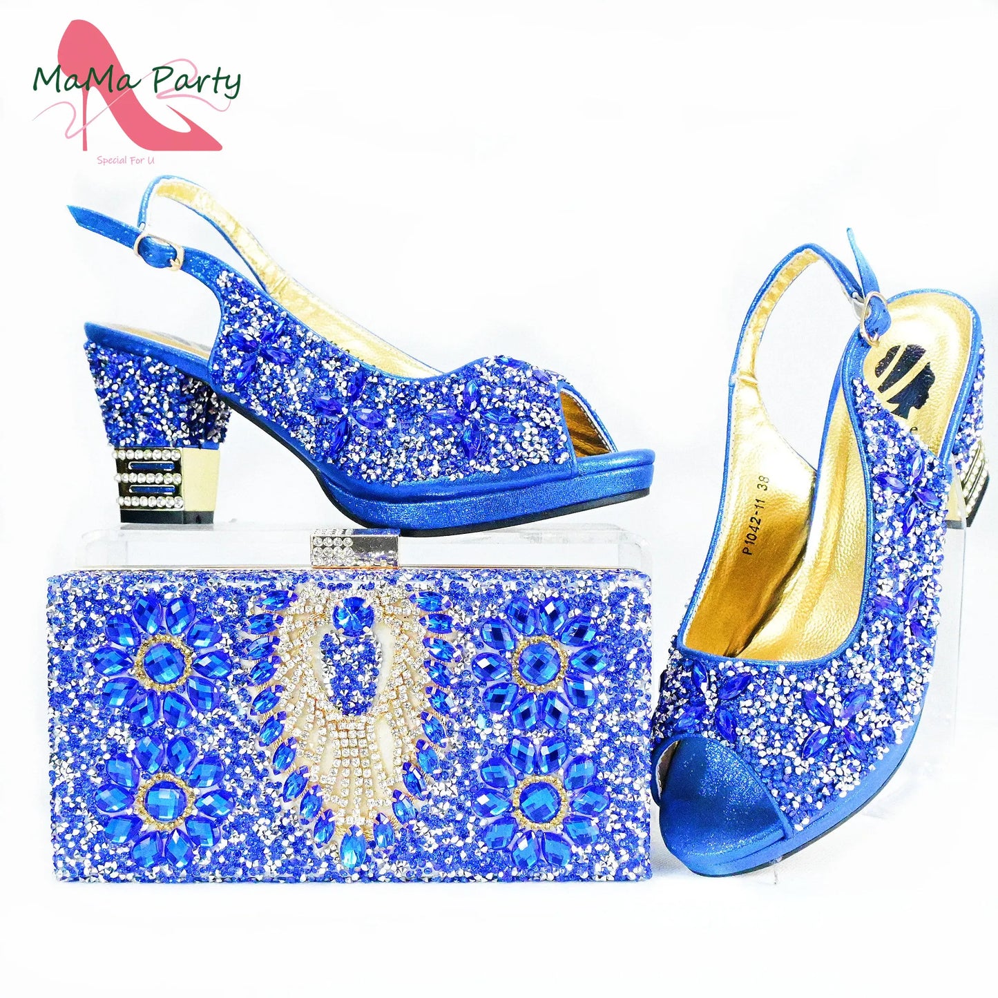 2025 Fashion Style Nigerian Ladies Lovely Shoes and Bag to Match Set in Gold Color Specials Pumps for Dress