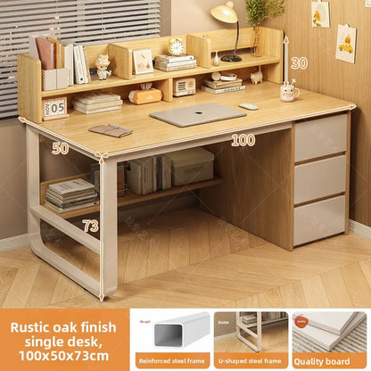 Firm Desk Simple Bookshelf Integrated Learning Desk Multi-purpose Office Computer Table And Chair Factory