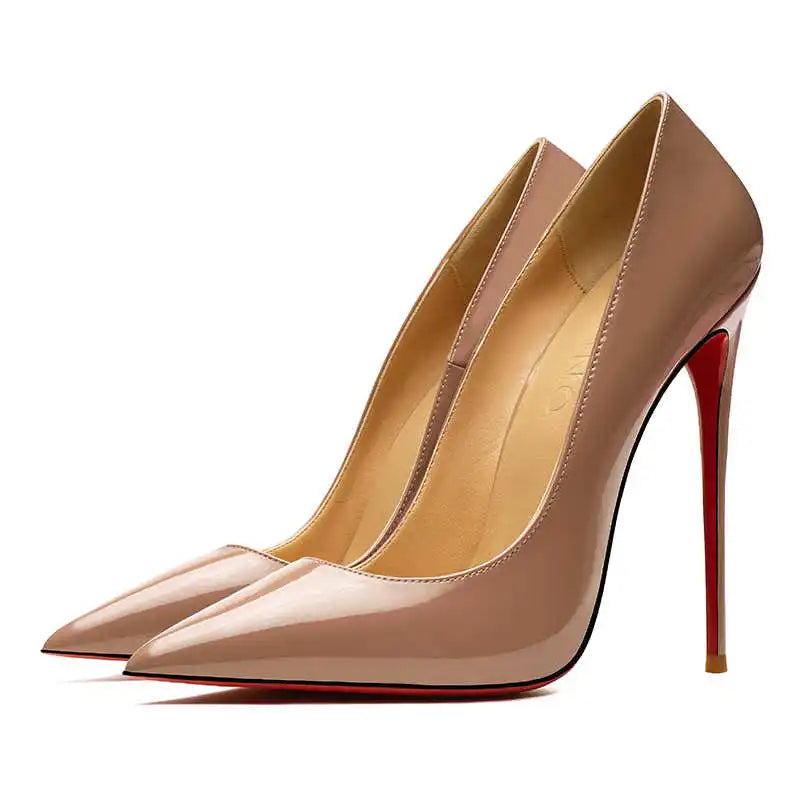 Woman Shoes 2025 Luxury Brand Red sole Pumps Red Bottom Pointed Toe Designer High Heels Party Elegant Fashion Ladies Shoes 12cm
