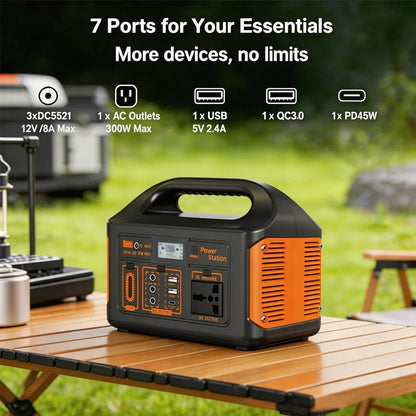 Gaiaray 300W 500W Portable Solar Generator 110V 460.8Wh LiFePO4 Battery  Power Station UPS Backup Power Bank  LED Light for Home Camping Outdoor Emergency Power