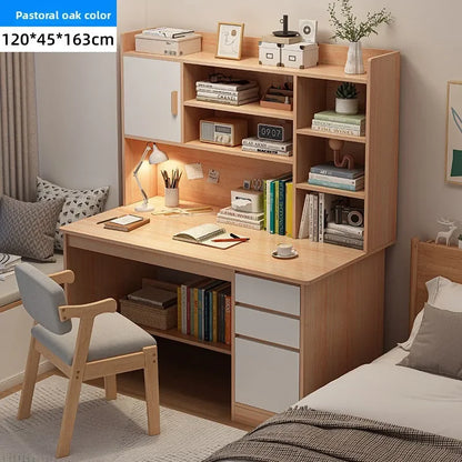 Aesthetic Desk Home Modern Simple Bookshelf Integrated Student Bedroom Learning To Write With Drawing Desk Office Computer Desk