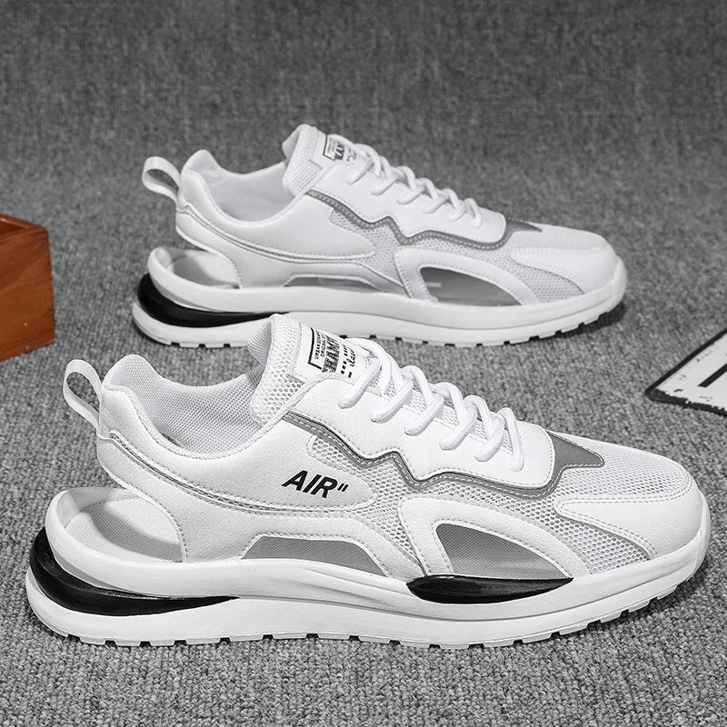 Summer Men Hollow Sandal Sneakers Breathable Mesh Platform Quick-Dry Casual Walking Shoes Non Slip Light Outdoor Beach Trainers