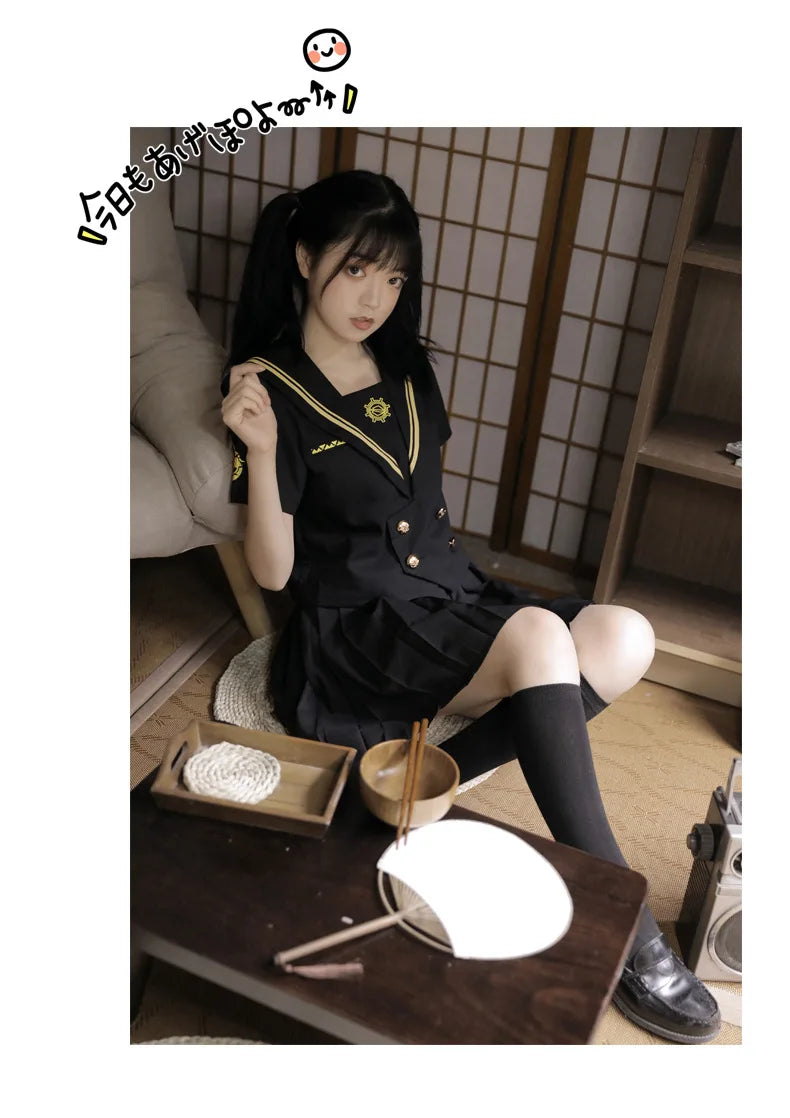Japanese School Uniforms Student Plus Size S-3xl Student Girls Costume Cute Women Sexy JK Suit Sailor Blouse Pleated Skirt Set
