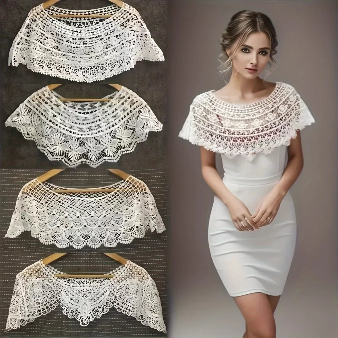 Women's Summer Knitted Hollow Lace Camisole Vest Sunscreen Shawl Casual Short Cardigan