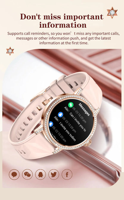 Luxury Bluetooth Call Smartwatch Women's Smart Watch Clock Ladies Gift Fitness Tracker Wrist Watches for Woman Android iOS 2026