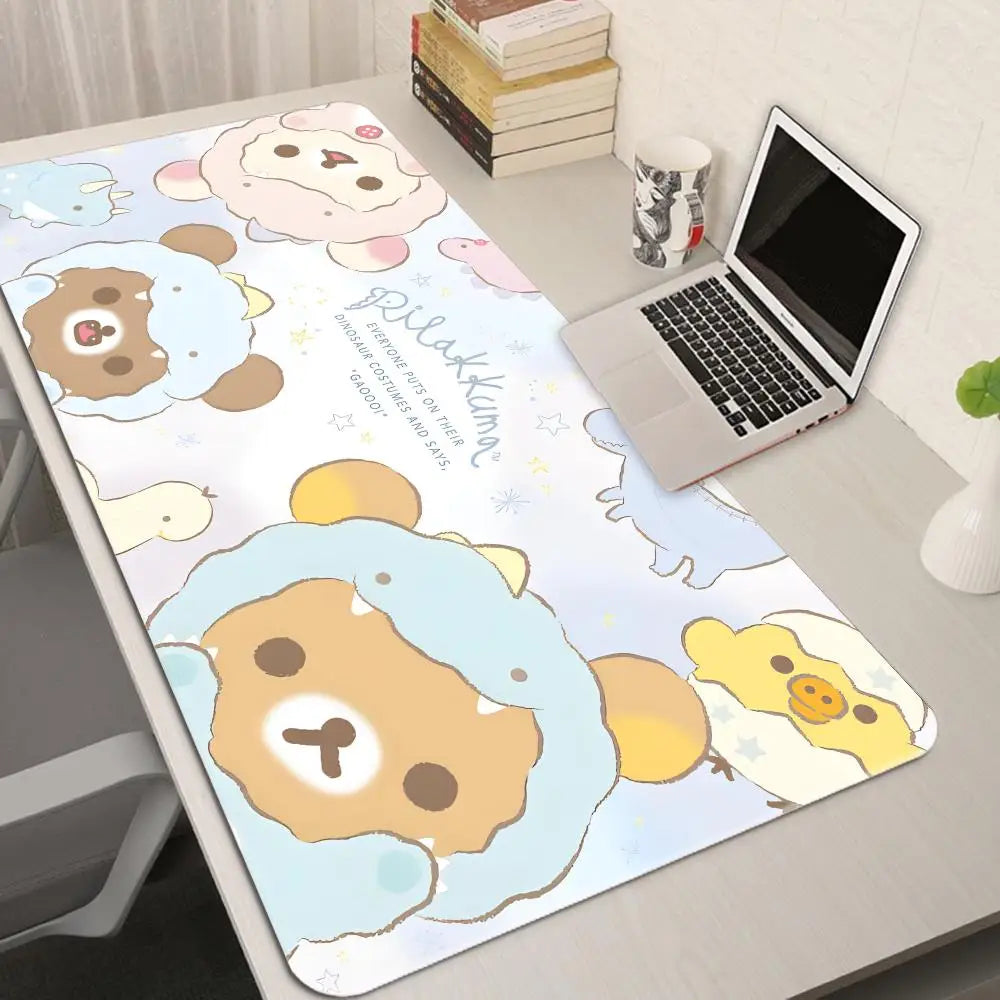 XXL Cartoon Pink Mouse Pad Anime Kawaii Keyboard Rug Laptop Cute Gaming Soft Mousepad Computer HD Desk Mat