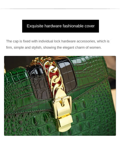 Luxury Fashion Brand Women's Handbags Genuine Leather Shoulder Crossbody Bag Crocodile Small Hard Square Portable Messenger Bags