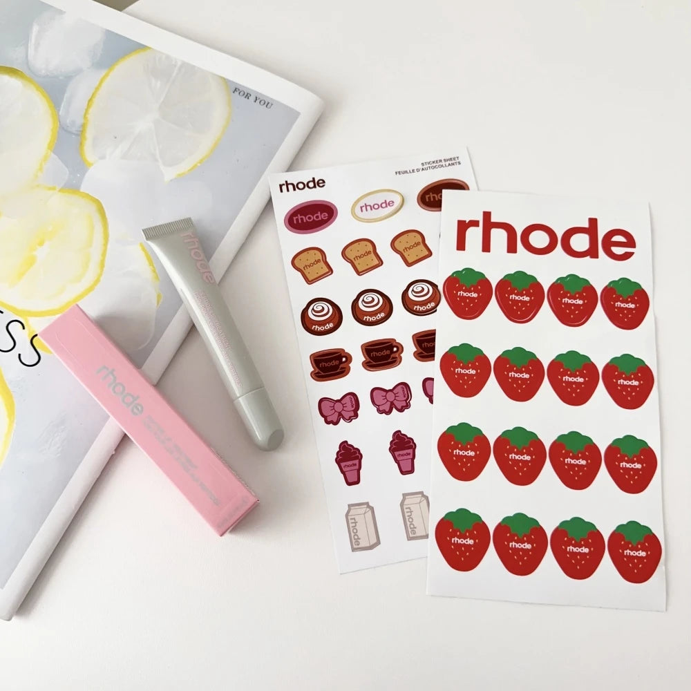 Rhode Summer Lip Moisturizer Lip Balm Smoothing Lipstick Lines Lasting Nourishing Women Makeup Daily Gloss Care with Stickers