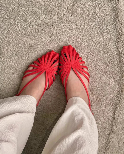 Women Plus Size Flat Gladiator Sandals Summer Sexy Luxury Gold Narrow Band Hollow Out Designer Brand Party Dress Shoes Sandalias
