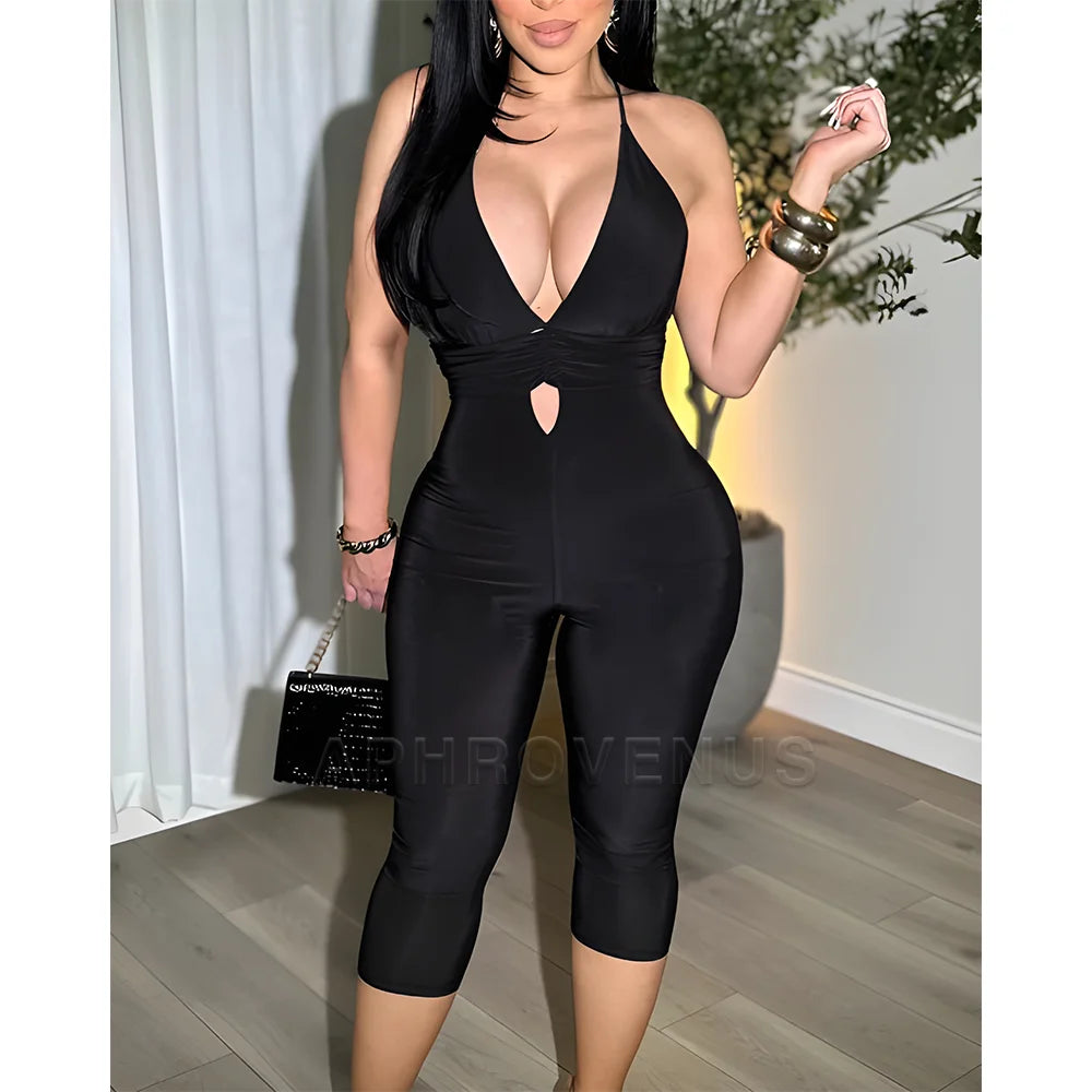 Sexy Streetwear Hollow Out Skinny Jumpsuit Long Sleeve One Piece Suit Rompers Casual Jumpsuits Women Club Party Clothes