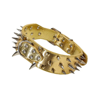 5CM Wide Spiked Studded Dog Collar Anti-Bite PU Leather Pet Collar for Large Dogs Pitbull Mastiff Pet Supplies Accessories