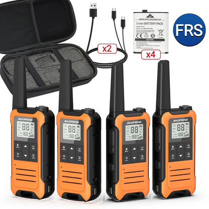 4PCS Baofeng Mini Walkie Talkie With Portable Suitcase F22 T22 PMR FRS Profesional Radio Family Amateur For Outdoor Camping