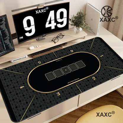 Texas Hold 'Em Poker Design Mouse Pad Desk Mat Gaming Mats Non-Slip Stitched Edge PC Accessories Keyboard Card Mat HYBXXC