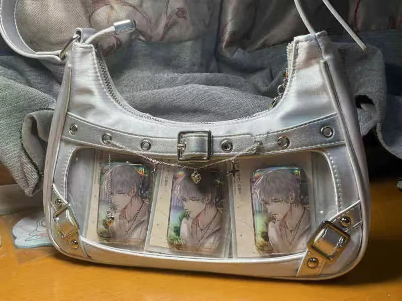 Inner Spicy girl small ITABAG ancient shoulder bag New trendy Y2k Japanese ita bag PU +Nylon cloth women's bags