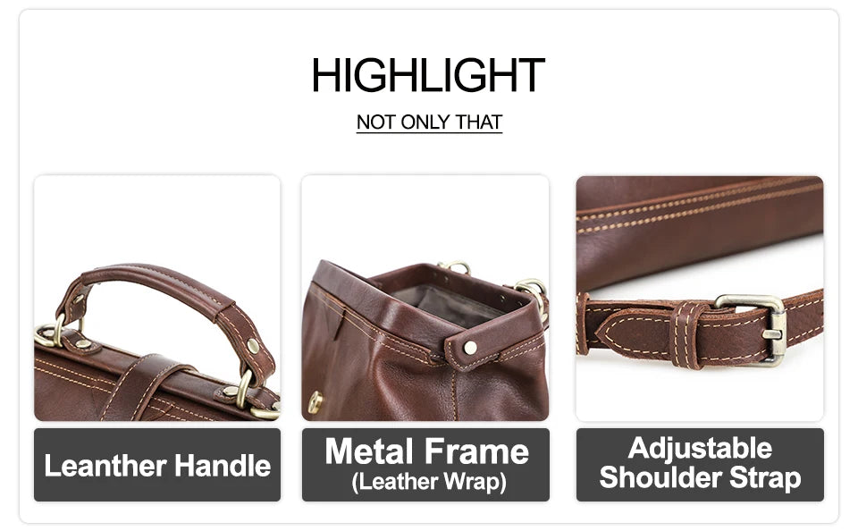 CONTACT'S Genuine Leather Sling Shoulder Bags for Women Luxury Designer Tote Bag Women‘s Bag Handbag Fashion Ladies’ Doctor Bag