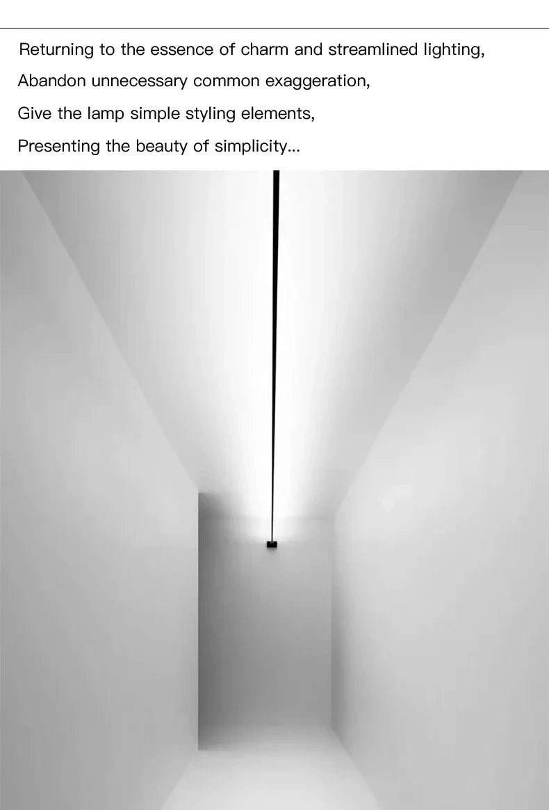 LED black and white skyline steel strip luminous linear no main light decoration, modern creative exhibition hall wall light