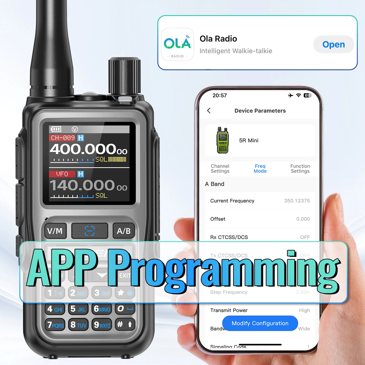 BAOFENG UV-5R Mini Walkie Talkie Multi Band Wireless Bluetooth Programming Dual PTT Type-C Charge Long Range Two Way Radio