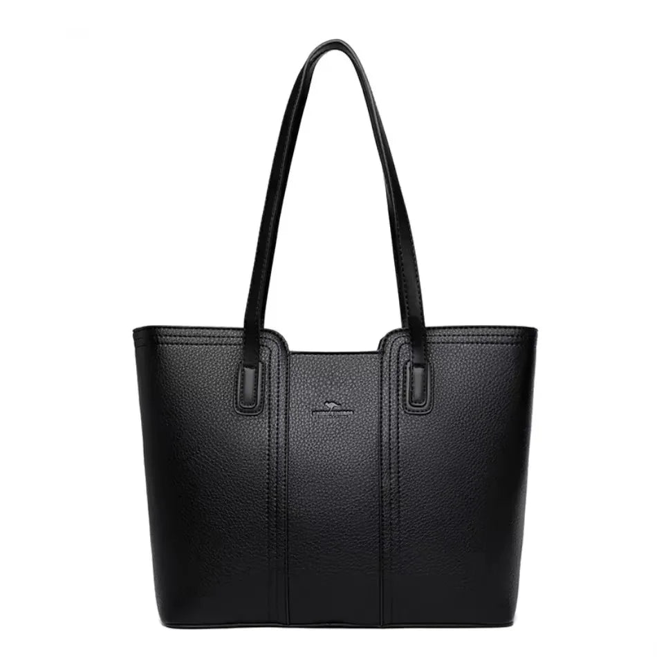Genuine Soft Pu Leather Handbags for Women Vintage Shoulder Tote Bag Luxury Designer Ladies Large Capacity Purse Bags Sac A Main