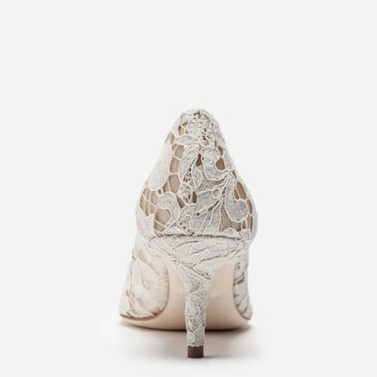 Mesh lace high-heeled shallow mouth shoes 2026 new pointed crystal buckle slim heel fashionable banquet women's single shoes