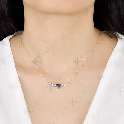 Kuololit 1.6CTW Lab Alexandrite Moissanite Custom Necklace for Women Solid 585 14K 10K Yellow Gold Necklace for Christmas Gifts