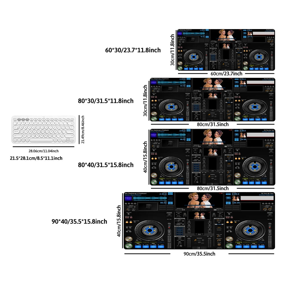 Radio Dj Large Professional Game Mouse Pad Keyboard Gamer Office Accessories Desk Mat Anime XXL Anti-Slip Desktop Mat Floor Mats
