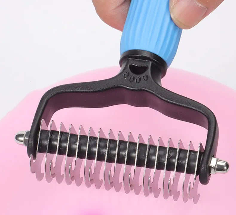 Dog Comb Knife Dogs Combs Double-sided Pet Hair Remover Stainless Steel Dog Brush for Hair Knot Cleaning Dogs Brush Pet Products