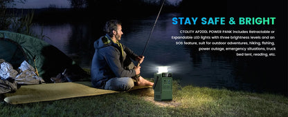 CTOLITY AXP200 200W Portable Solar Generator 192Wh Power Station Lifepo4 Battery Camping Power Bank Emergency Supply 140W PD