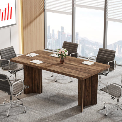 Tribesigns 63-inch Executive Desk, Vintage Home Office Computer Desk with Large Tabletop, Farmhouse Wood Writing Conference Tabl