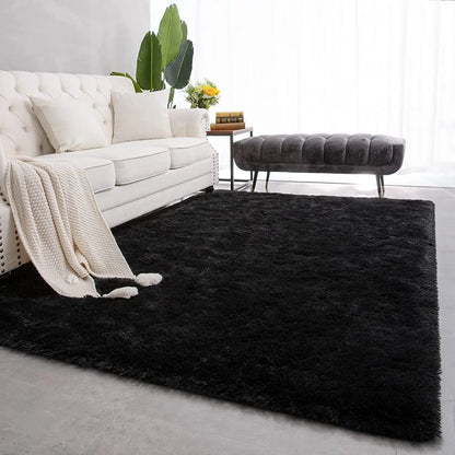 Bubble Kiss-Fluffy Orange Plush Carpets and Rugs for Home Living Room, Thick Plush Rug, Shaggy Golden Velvet Floor Mat