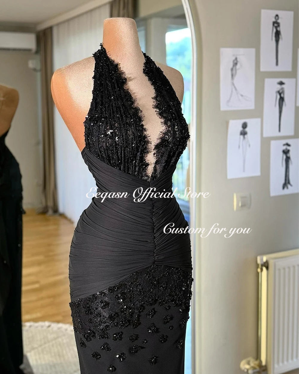 Customized Ball Gown Dress Elegant Party Dresses Luxury 2026 Black Evening Gown for Special Occasions vestidos de noiva