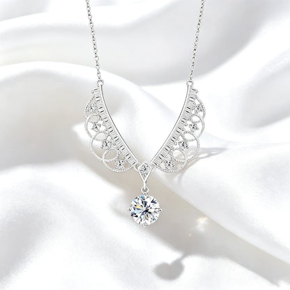 TY 925 Sterling Silver Moissanite Lace Necklace Women D-Color Moissanite Brand Necklace 1Carat Lab Moissanite Luxury Jewelry