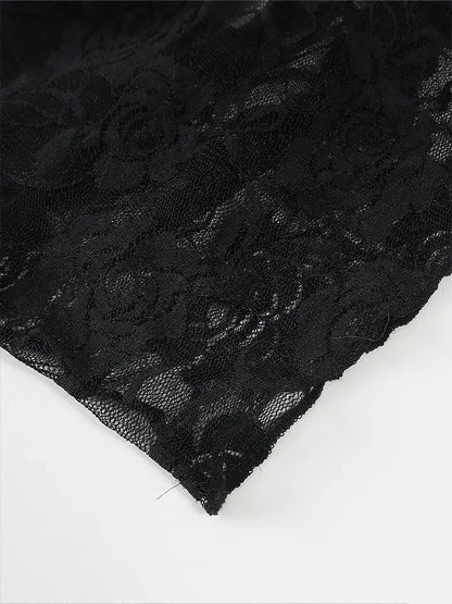 Spring/Summer 2025 New Arrival Women's Y2K Style Sleeveless Lace-Trimmed Fitted T-Shirt Lace-Tie Plain-Colour Tank Top