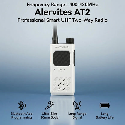 ALERVITES AT2 Public Network Walkie Talkie Unlimited Global Communication Range Ultra-thin Portable Two Way Radio