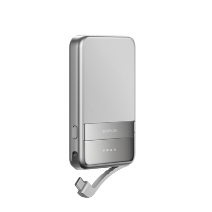 ECOFLOW Rapid Power Bank Wireless 5000mAh, Qi2 Certified Ultra-Fast Magnetic Portable Charger with Stand & Built-in USB-C Cables