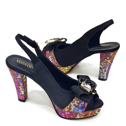 African Fashion Evening Shoes and Bag Italian Design Women's Shoes New Style High Heels Comfortable Women's Shoes and Bags